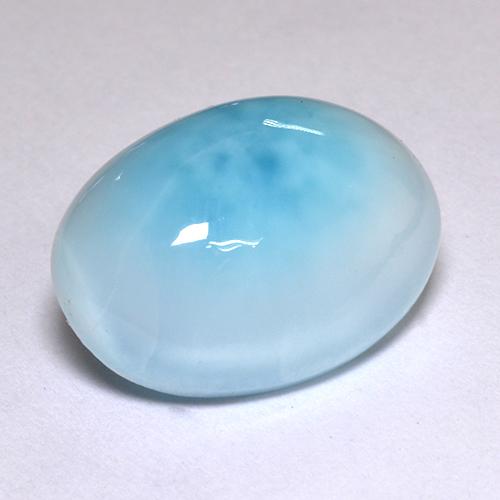 Larimar naturale blu da 5,51 ct, taglio ovale, traslucido