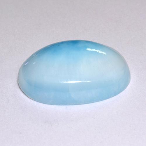 Larimar naturale blu da 5,51 ct, taglio ovale, traslucido