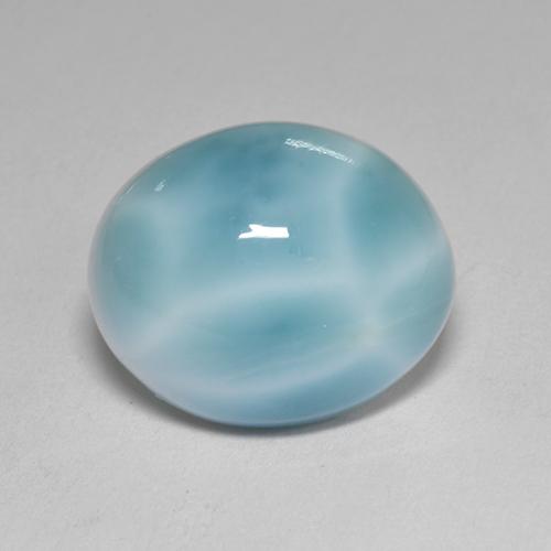 Larimar naturale blu da 4,77 ct, taglio ovale, opaco