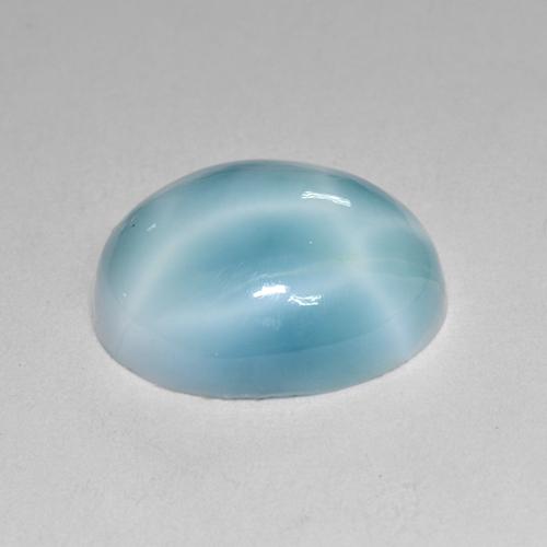 Larimar naturale blu da 4,77 ct, taglio ovale, opaco