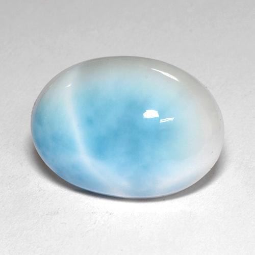 Larimar naturale blu da 4,91 ct, taglio ovale, opaco