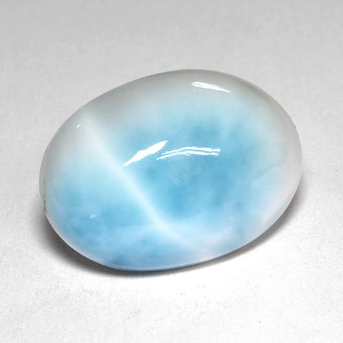Larimar naturale blu da 4,91 ct, taglio ovale, opaco