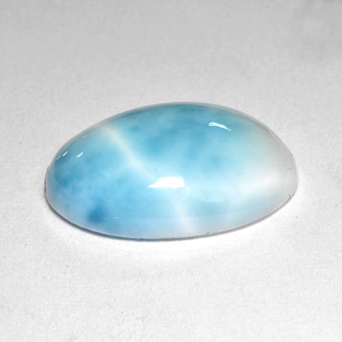 Larimar naturale blu da 4,91 ct, taglio ovale, opaco