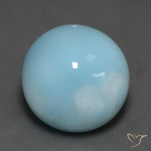 6.20ct Naturale Blu acqua Larimar, Rotondo, Traslucido