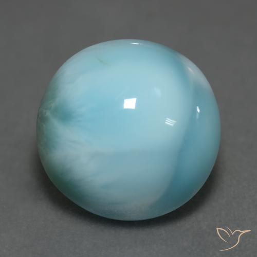 6.33ct Naturale Blu brillante verde Larimar, Rotondo, Opaco