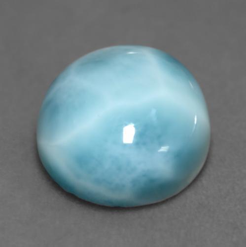 Larimar Verde bluastro chiaro naturale da 5.77 ct, Taglio rotondo, Opaco