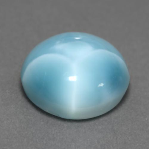 Larimar naturale blu da 6,39 ct, taglio rotondo, opaco
