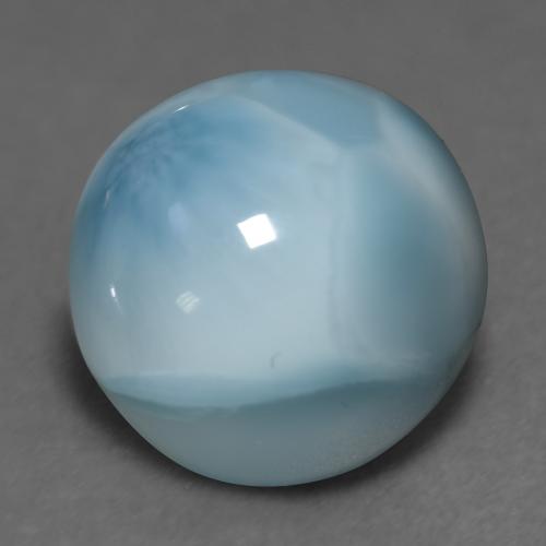 Larimar naturale blu da 6,54 ct, taglio rotondo, opaco