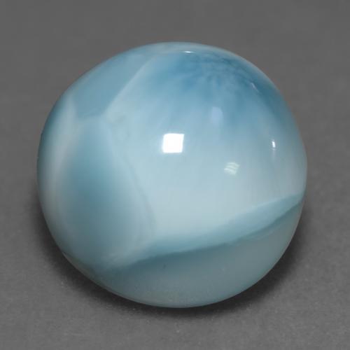 Larimar naturale blu da 6,54 ct, taglio rotondo, opaco