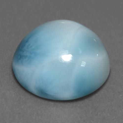 Larimar naturale blu da 6,54 ct, taglio rotondo, opaco
