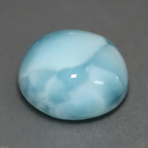 Larimar naturale blu da 7,07 ct, taglio rotondo, opaco