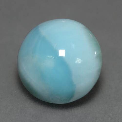 Larimar naturale blu da 6,45 ct, taglio rotondo, opaco