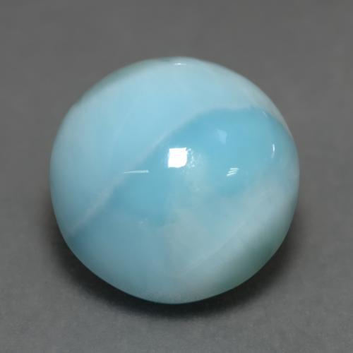 Larimar naturale blu da 6,45 ct, taglio rotondo, opaco