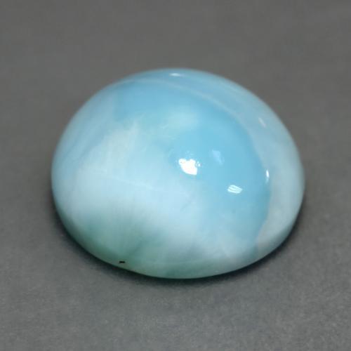 Larimar naturale blu da 6,45 ct, taglio rotondo, opaco