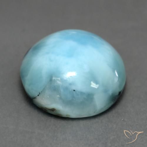 Larimar Azzurro naturale da 6.50 ct, Rotondo, Opaco