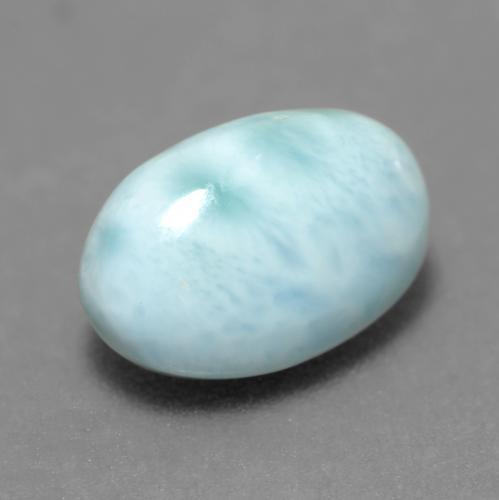 Larimar naturale turchese da 2,60 ct, taglio ovale, opaco