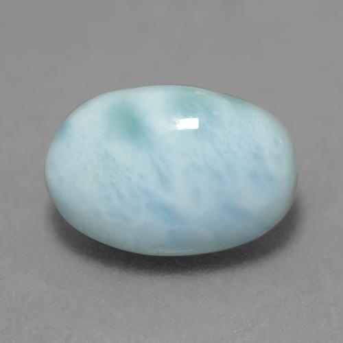 Larimar naturale turchese da 2,60 ct, taglio ovale, opaco