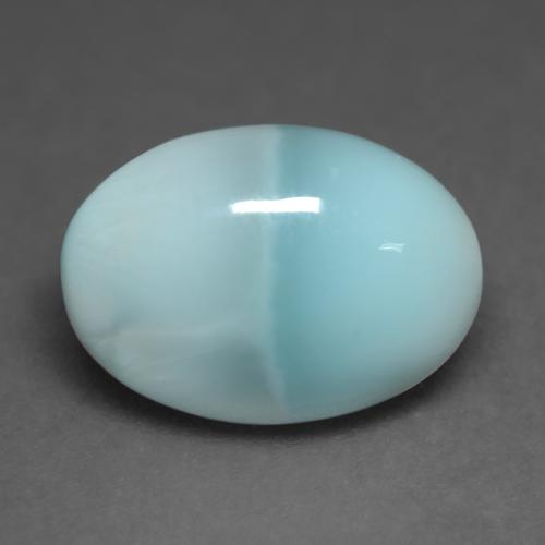 Larimar naturale turchese da 4,79 ct, taglio ovale, traslucido