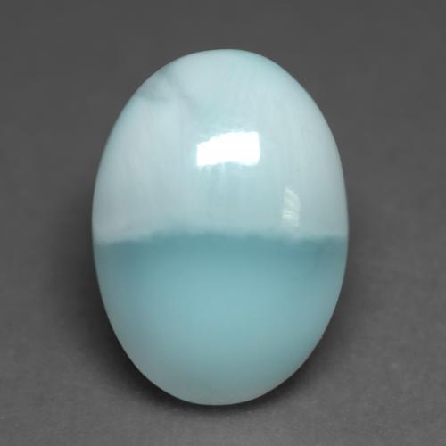 Larimar naturale turchese da 4,79 ct, taglio ovale, traslucido