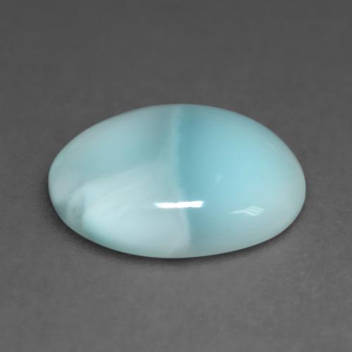 Larimar naturale turchese da 4,79 ct, taglio ovale, traslucido