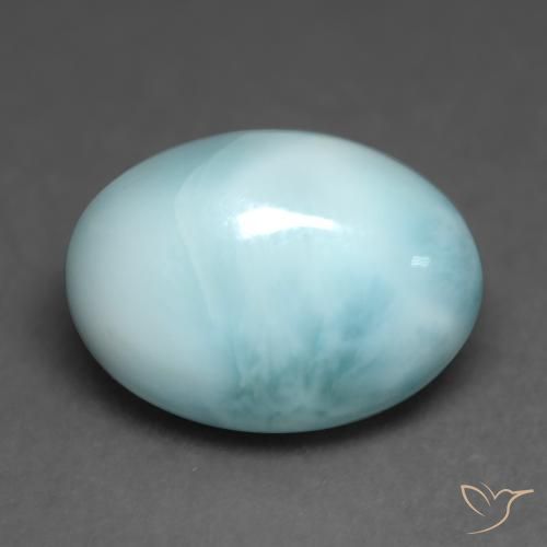 4.97ct Naturale Verde bluastro chiaro Larimar, Ovale, Traslucido