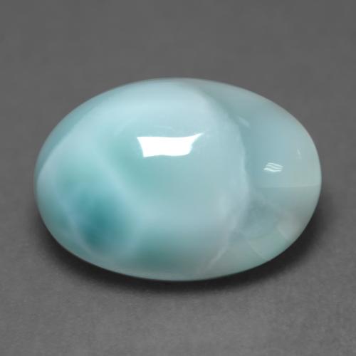 Larimar naturale turchese da 4,83 ct, taglio ovale, traslucido