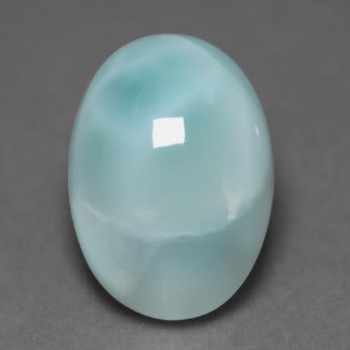 Larimar naturale turchese da 4,83 ct, taglio ovale, traslucido