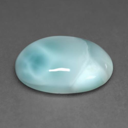 Larimar naturale turchese da 4,83 ct, taglio ovale, traslucido