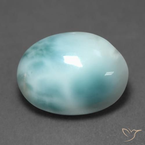 4.82ct Naturale Verde bluastro chiaro Larimar, Ovale, Traslucido
