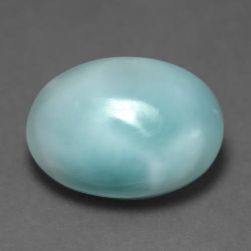 Larimar Verde bluastro chiaro naturale da 5.27 ct, Taglio ovale, Traslucido