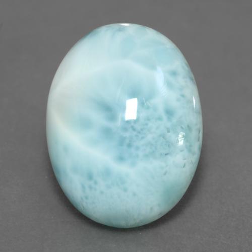 Larimar Blu verde naturale da 6.27 ct, Taglio ovale, Opaco
