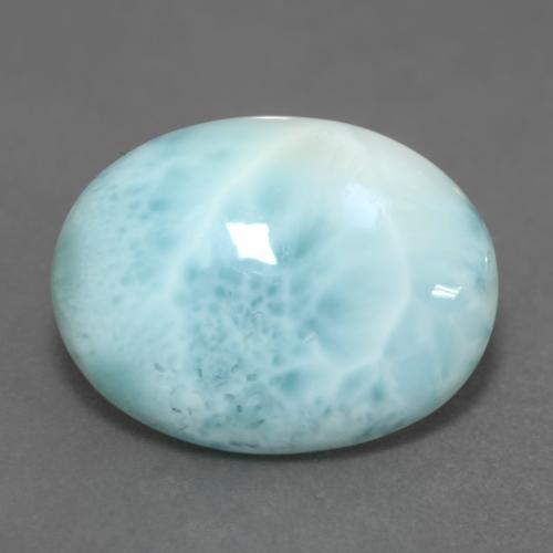 Larimar Blu verde naturale da 6.27 ct, Taglio ovale, Opaco