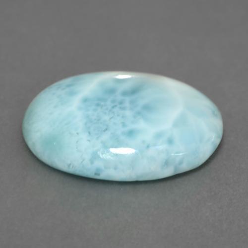Larimar Blu verde naturale da 6.27 ct, Taglio ovale, Opaco