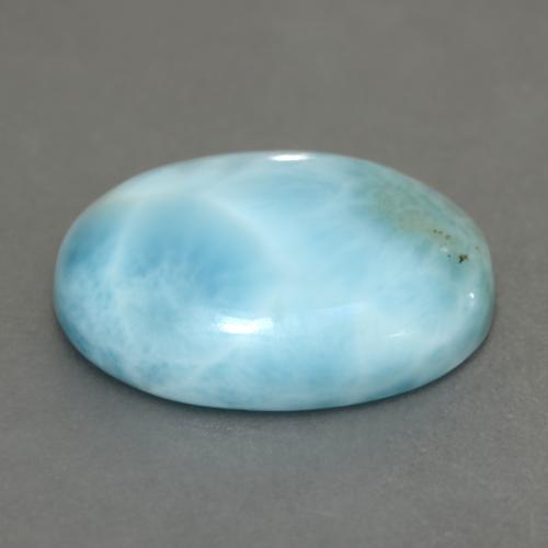 Larimar Blu verdastro chiaro naturale da 7.96 ct, Taglio ovale, Opaco