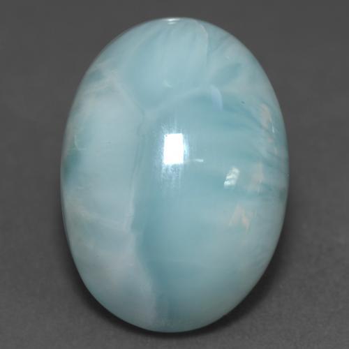 Larimar naturale turchese da 11,39 ct, taglio ovale, traslucido