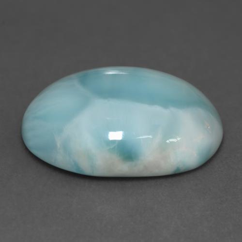 Larimar naturale turchese da 11,39 ct, taglio ovale, traslucido