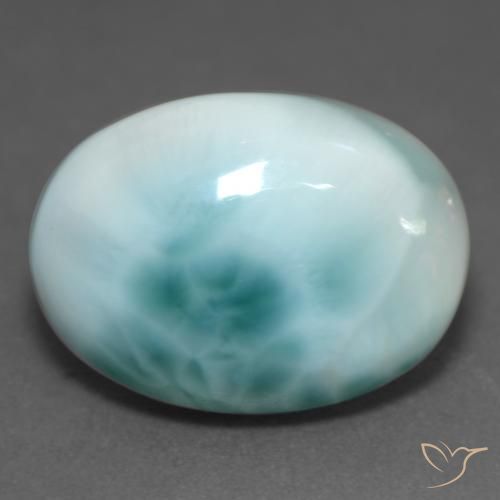 10.24ct Naturale Azzurro Larimar, Ovale, Traslucido