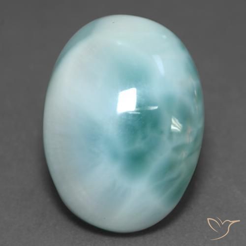 Larimar Azzurro naturale da 10.24 ct, Ovale, Traslucido
