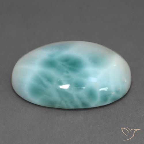 Larimar Azzurro naturale da 10.24 ct, Ovale, Traslucido
