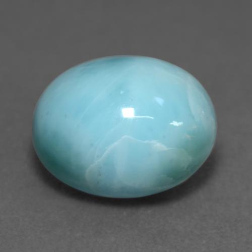 Larimar naturale blu da 4,69 ct, taglio ovale, opaco