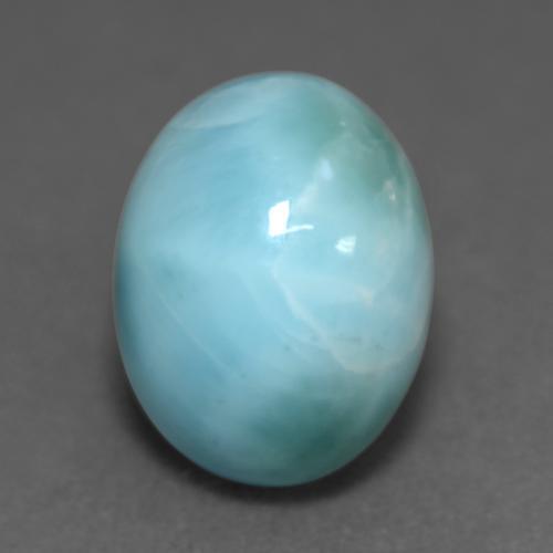 Larimar naturale blu da 4,69 ct, taglio ovale, opaco
