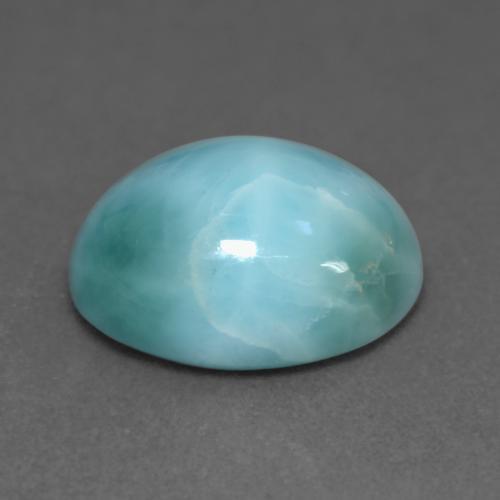 Larimar naturale blu da 4,69 ct, taglio ovale, opaco