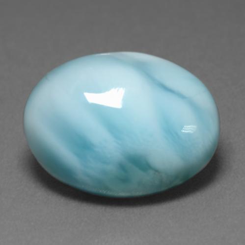 Larimar naturale turchese da 7,36 ct, taglio ovale, traslucido