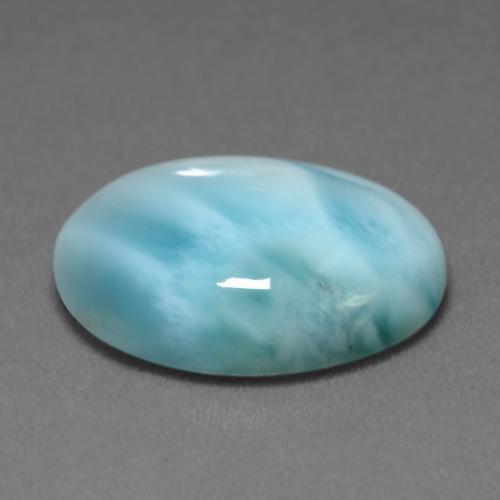 Larimar naturale turchese da 7,36 ct, taglio ovale, traslucido