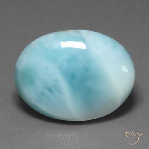 6.08ct Naturale Verde bluastro chiaro Larimar, Ovale, Traslucido