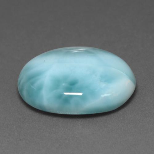 Larimar Blu brillante verde naturale da 7.68 ct, Taglio ovale, Opaco