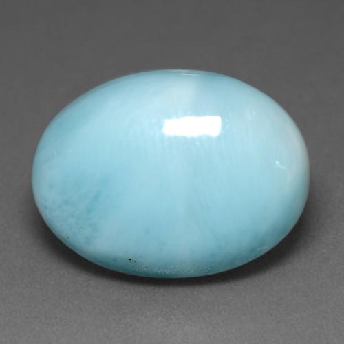 Larimar Azzurro naturale da 7.58 ct, Taglio ovale, Opaco