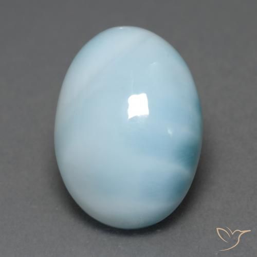 5.91ct Naturale Azzurro cielo chiaro Larimar, Ovale, Traslucido