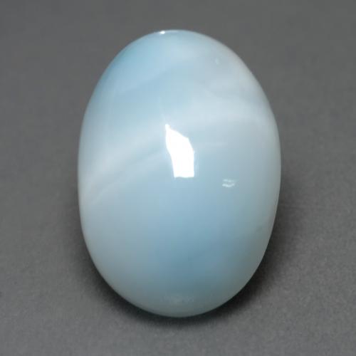 Larimar naturale blu da 6,65 ct, taglio ovale, traslucido