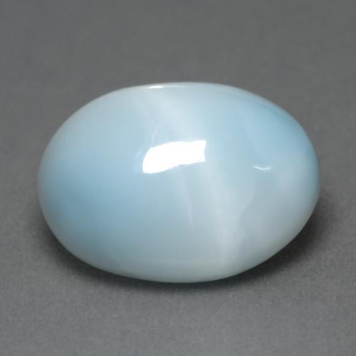 Larimar naturale blu da 6,65 ct, taglio ovale, traslucido